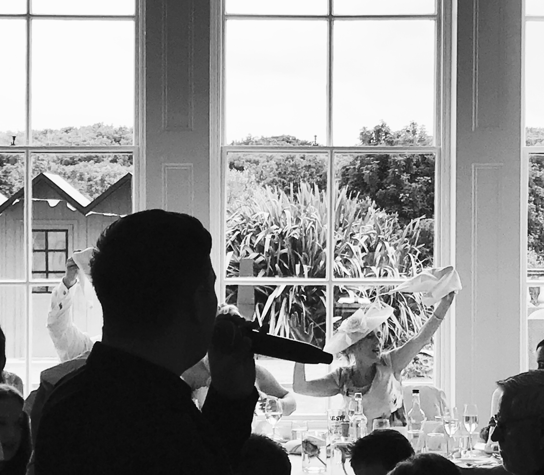 Solo singing waiter performing during a wedding breakfast